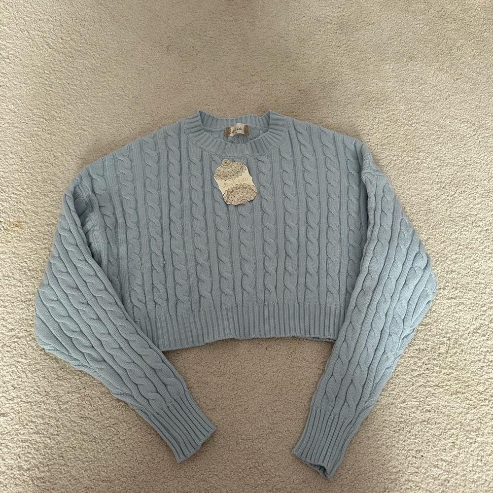 Altar’d State Light Blue Crop Sweater
